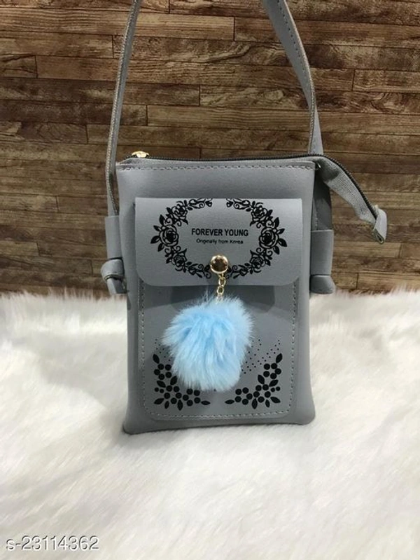 Women's PU Sling Bags - Gray