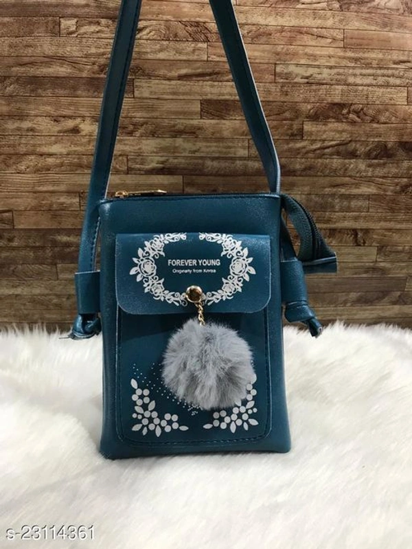 Women's PU Sling Bags - Sherpa Blue