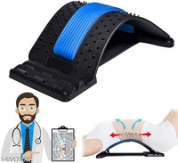 Multi-Level Adjustable Back Stretcher Posture Corrector Device for Back Pain Back & Abdomen Support  (Black, Blue) - Black