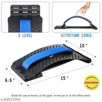 Multi-Level Adjustable Back Stretcher Posture Corrector Device for Back Pain Back & Abdomen Support  (Black, Blue) - Black