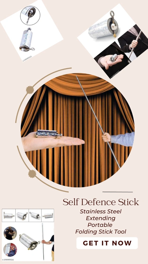 Extending Portable Folding Stick Tool Stainless Steel - Self Defence Stick