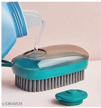 Multipurpose 3 in 1 Cleaning Brush/Scrubber/Spong with Refillable Liquid Soap Dispenser