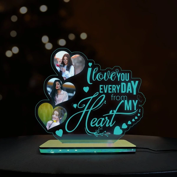 Customised Acrylic Engraved Table Top with Photos. - 8 Inch