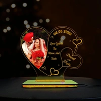 Customised Acrylic Engraved Table Top with Photos. - 8 Inch