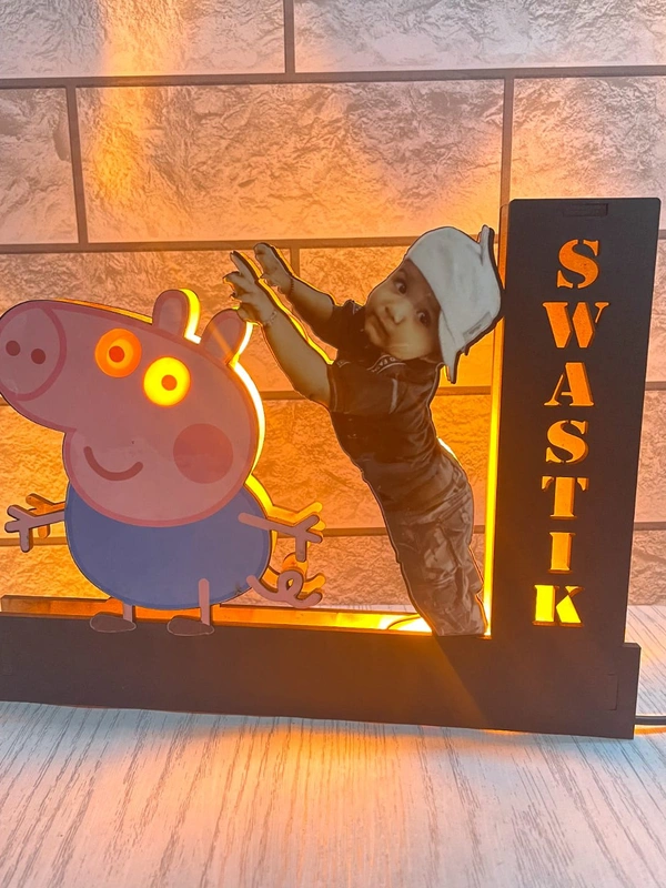 LED Initial With Cartoon