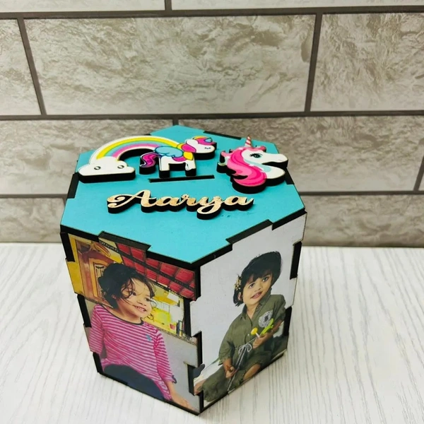 Personalized Piggy Bank - Hexagon Shape