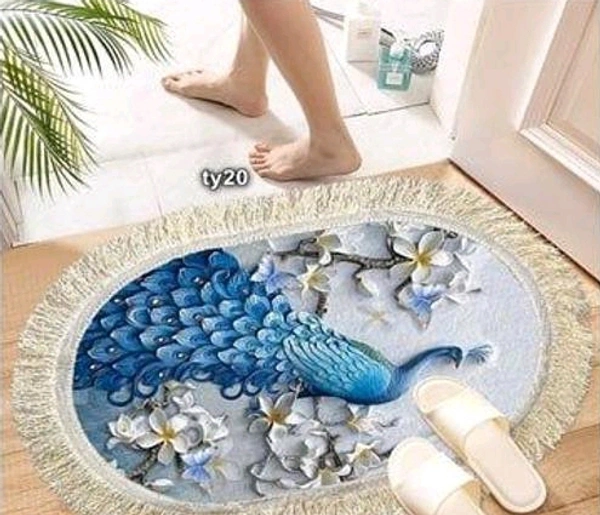 Digital 3D Printed Bath Mat/Door Mat - Peacock