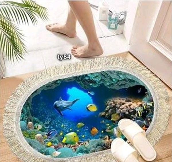Digital 3D Printed Bath Mat/Door Mat - Aquarium