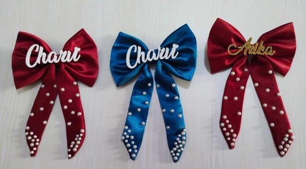 PERSONALIZED SATIN BOW HAIR CLIP