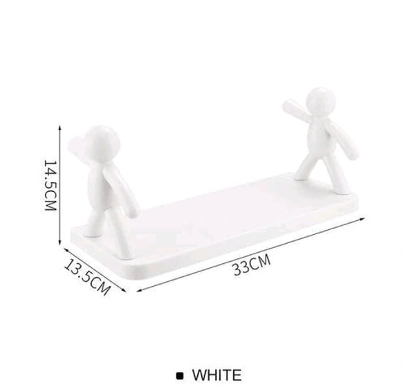 Self Adhesive Cartoon Wall Mounted Tray - White