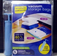 Reusable Vaccum Bags (Pack Of 5) With Hand Pump