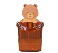 Multipurpose Wall Mount Teddy Bear Toothbrush Holder Cup (Pack Of 2) - PACK OF 2