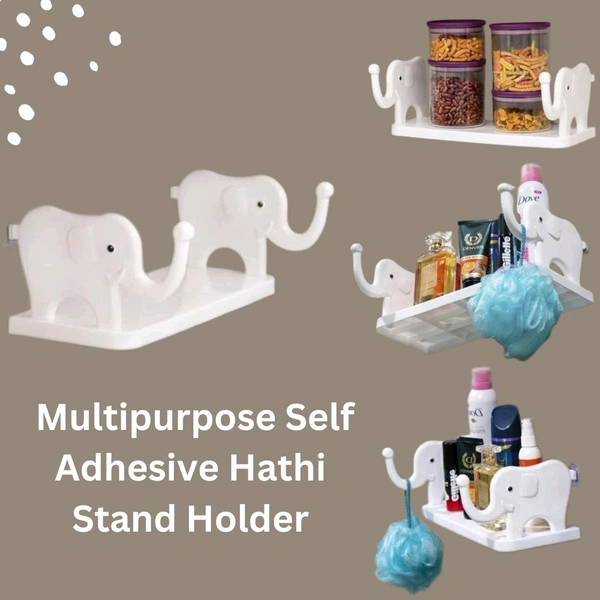 Hathi Type Self Adhesive Multipurpose Stand Holder (Pack Of 1)