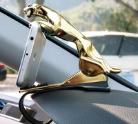 Jaguar Design Mobile Phone Holder For Car Dashboard - Golden