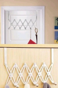 Stainless Steel Heavy Duty Flexible 6 Hook Back Door Hanger - Silver