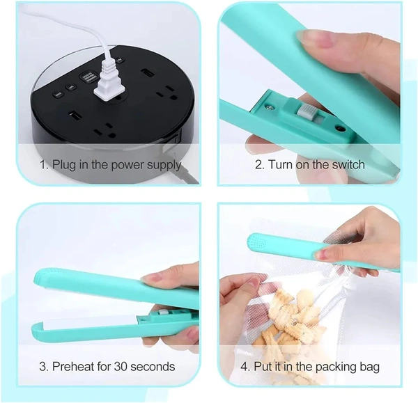 2 In 1 Mini Hair Straightner Cum Plastic Sealer - Pack Of 1