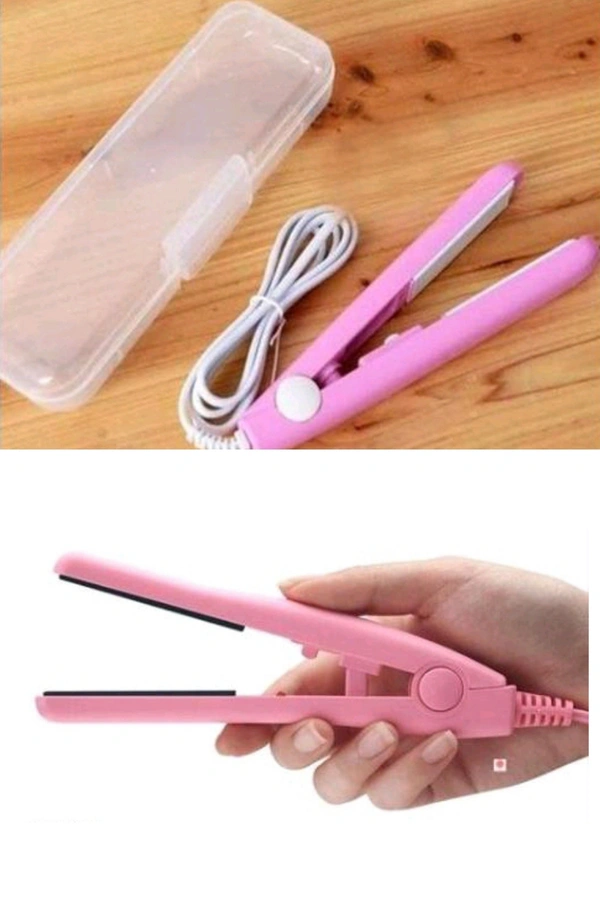 2 In 1 Mini Hair Straightner Cum Plastic Sealer - Pack Of 2
