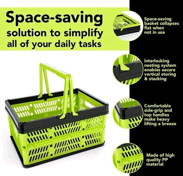 Stackable Grocery Bin Container With Handle - As Shown