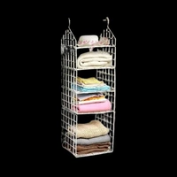 5 Layer Foldable Wardrobe Storage Rack Organizer - White