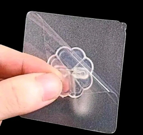 Self Adhesive Transparent Wall Hooks - TRANSPARENT, PACK OF 20