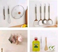 Self Adhesive Transparent Wall Hooks - TRANSPARENT, PACK OF 20