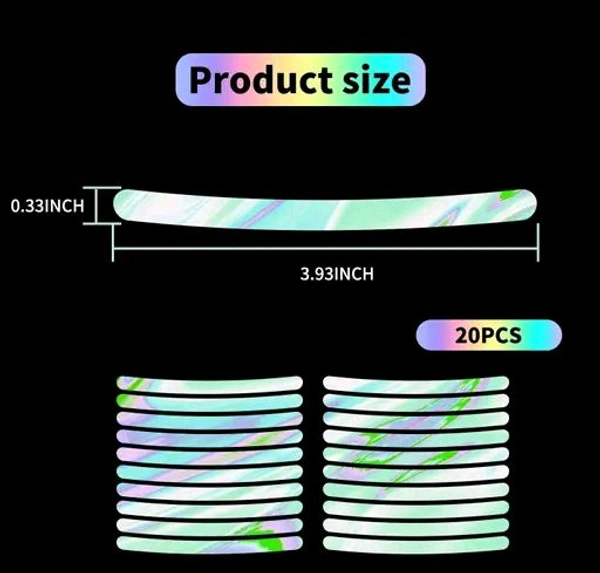 Self Adhesive Car Bike Wheels Rim Radium Sticker - Radium Rainbow, Set Of 20 pcs