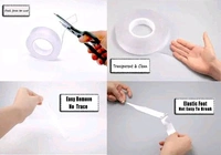Multipurpose Double Sided Reusable Washable Nano Ivory Tape - TRANSPARENT