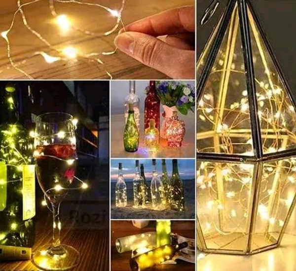 Tom Scott Waterproof Fairy Cork Lights (2 Meter Wire) - Yellow, PACK OF 4