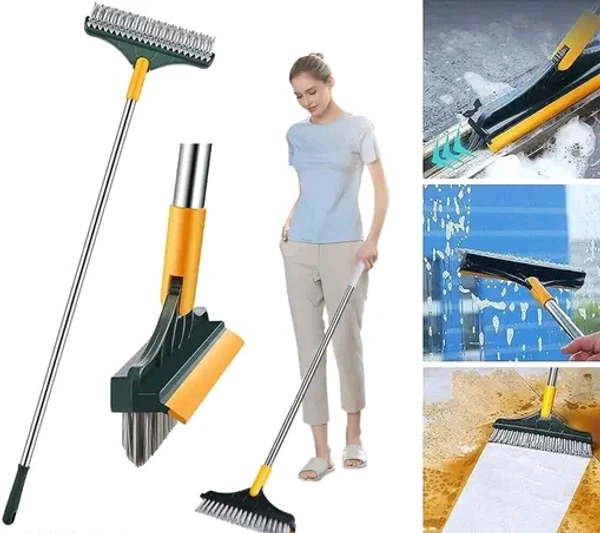 2 In 1 120 Degree Rotating Floor Brush - As Shown