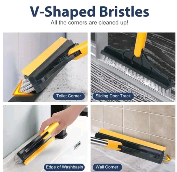 2 In 1 120 Degree Rotating Floor Brush - As Shown