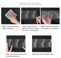 Multipurpose Self Adhesive Transparent Heavy Duty Wall Hook Strip - TRANSPARENT, 6 HOOKS