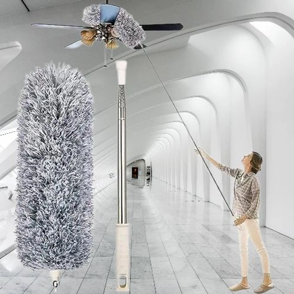 Bendable & Extendable Fan Microfiber Feather Duster - Gray