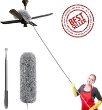 Bendable & Extendable Fan Microfiber Feather Duster - Gray