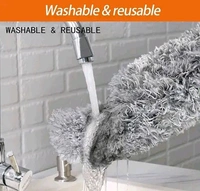 Bendable & Extendable Fan Microfiber Feather Duster - Gray