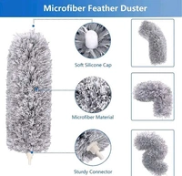Bendable & Extendable Fan Microfiber Feather Duster - Gray
