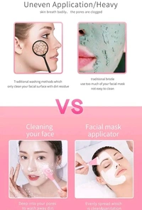 3 In 1 Silicone Facial Cleansing Brush (Pack Of 2) - Multicolored, PACK OF 2