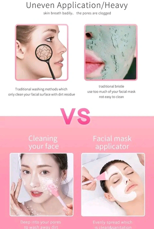 3 In 1 Silicone Facial Cleansing Brush (Pack Of 2) - Multicolored, PACK OF 2