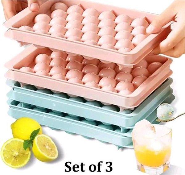 37 Round Shape Silicone Ice Cube Mould Tray - PACK OF 1