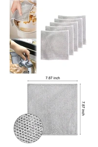 Pack Of 5 Multipurpose Non Scratch Wire Dish Cloth Rag - PACK OF 5