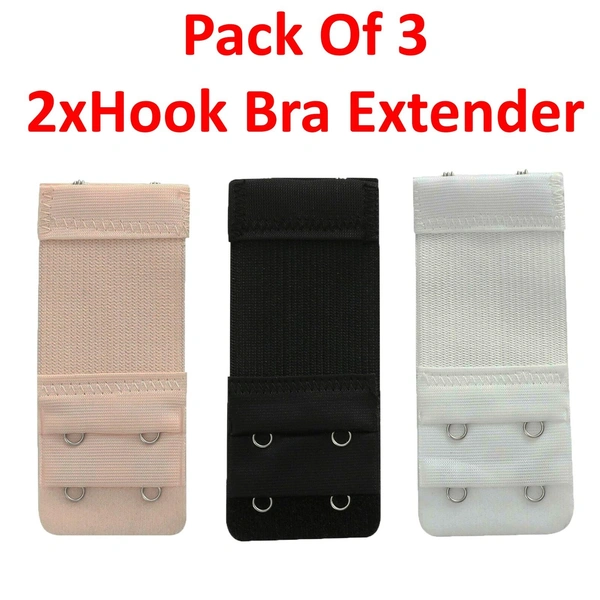 2 Hooks Bra Strap Extenders (Pack Of 3)