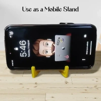 2 in 1 Plastic Keychain with Mobile Stand / Phone Holder (Multicolor)