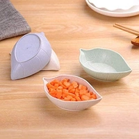 4-Piece Leaf Shape Mini Dipping Bowls – Stylish Ceramic Saucer Set for Chutney, Soy Sauce & Appetizers (Random Colors)