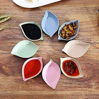 4-Piece Leaf Shape Mini Dipping Bowls – Stylish Ceramic Saucer Set for Chutney, Soy Sauce & Appetizers (Random Colors)