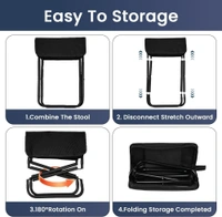 Premium Folding Camping Stool | Portable Lightweight Mini Travel Seat with Carrying Bag