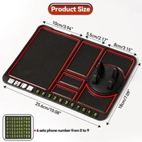 Multi-Functional Car Dashboard Anti-Slip Pad | Integrated Phone Holder & Parking Number Plate Mat