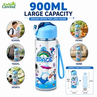 900ml Kids Space Water Bottle with Straw – BPA Free Leak-Proof Sipper Bottle for School, Travel, Sports & Outdoor Activities