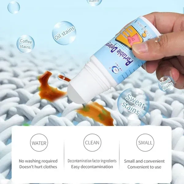 Clothes Stain Remover Bead Design Emergency Stain Rescue Roller-ball Cleaner for Natural Fabric Removes Oil Almost All Types of Fabrics