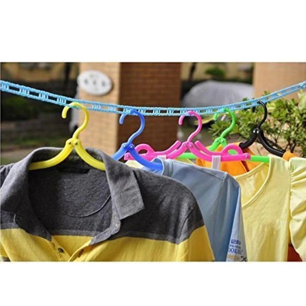 CLOTHESLINE DRYING NYLON ROPE WITH HOOKS ( 5 mtr )