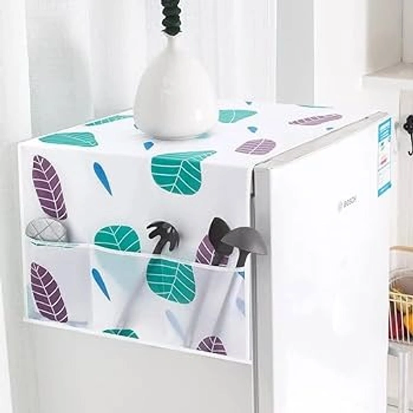 Fridge Cover with Utility Pockets Cartoon Prints