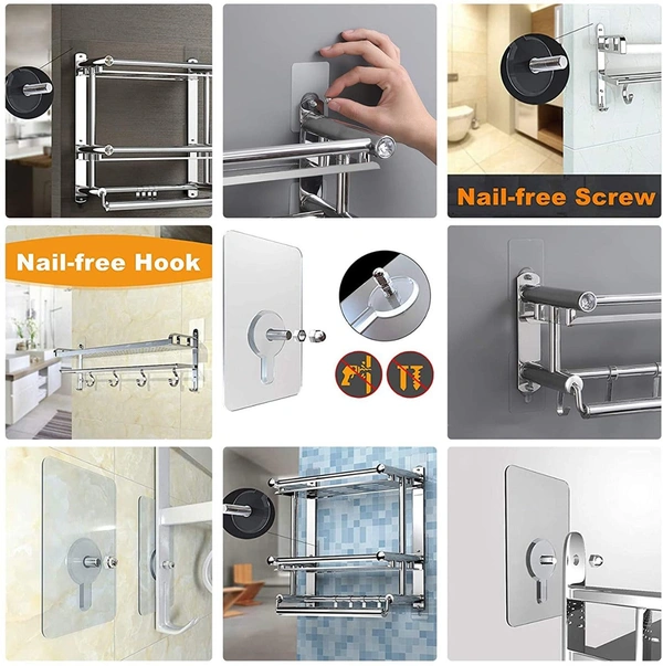 (Pack Of 5) Adhesive Screw Wall Hook
